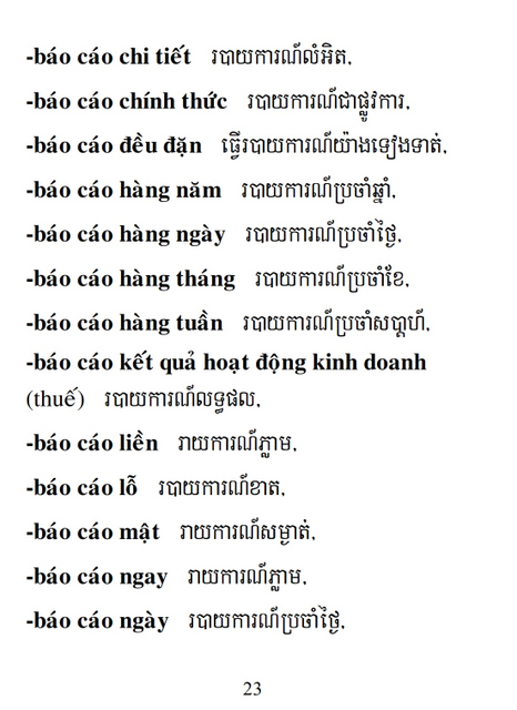 Từ điển Việt Khmer