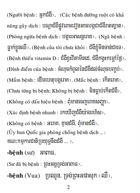 Từ điển Việt Khmer