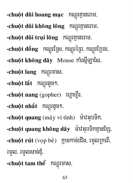 Từ điển Việt Khmer