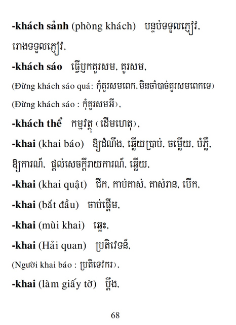 Từ điển Việt Khmer