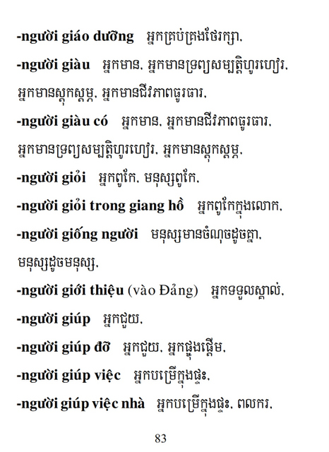 Từ điển Việt Khmer