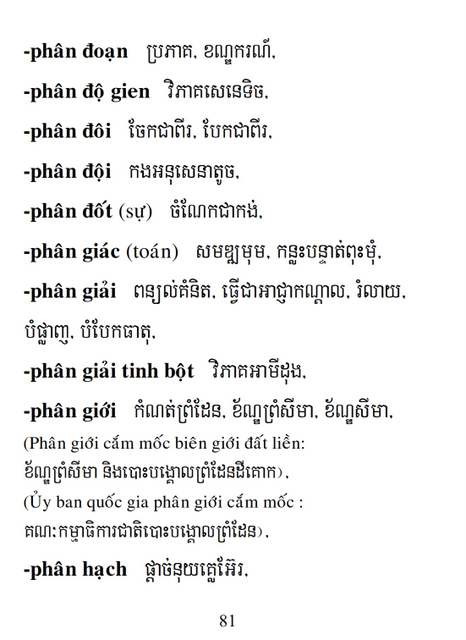 Từ điển Việt Khmer