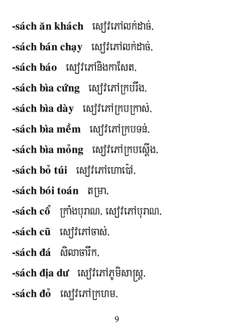 Từ điển Việt Khmer