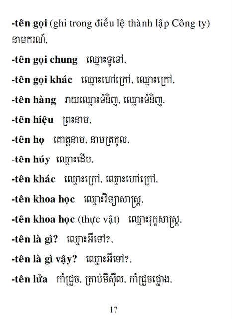 Từ điển Việt Khmer