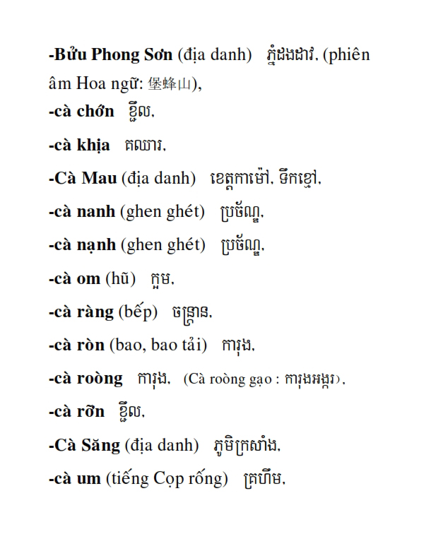 Từ điển Việt Khmer