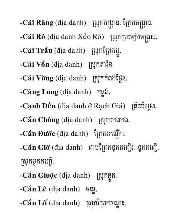 Từ điển Việt Khmer