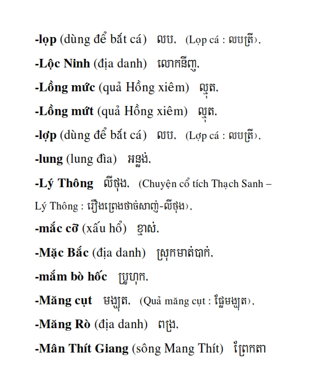 Từ điển Việt Khmer