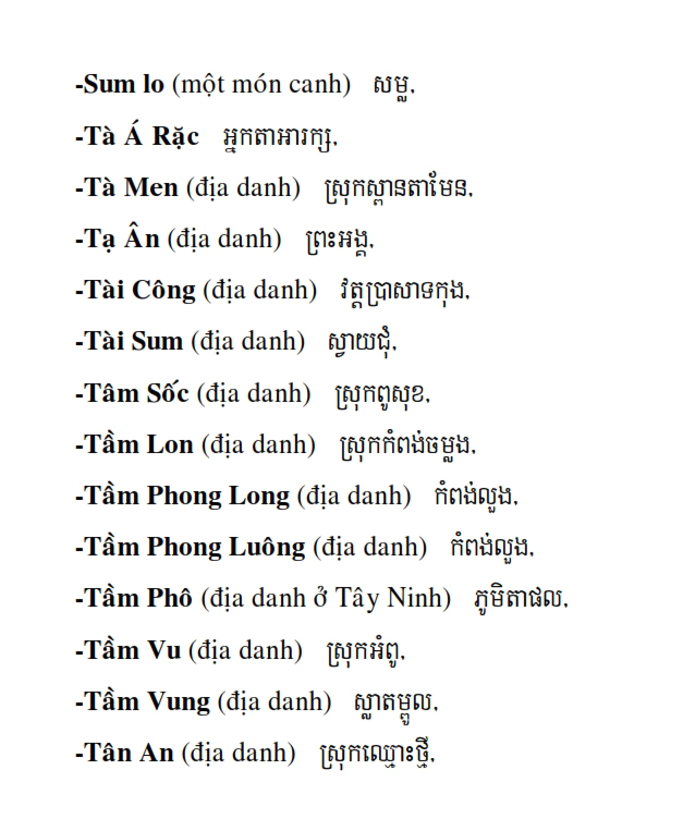 Từ điển Việt Khmer