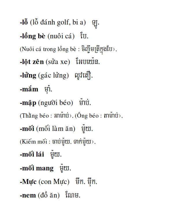 Từ điển Việt Khmer