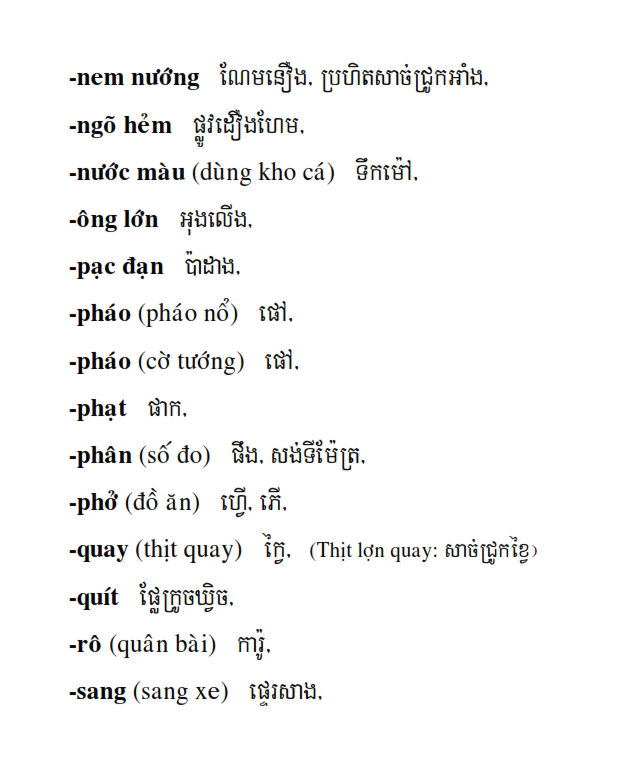 Từ điển Việt Khmer