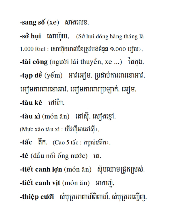 Từ điển Việt Khmer